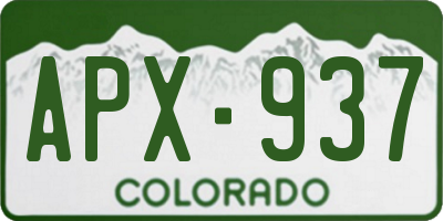 CO license plate APX937