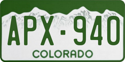 CO license plate APX940