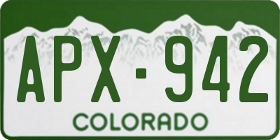 CO license plate APX942