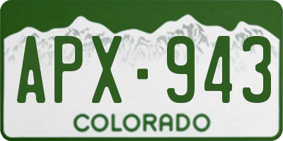 CO license plate APX943