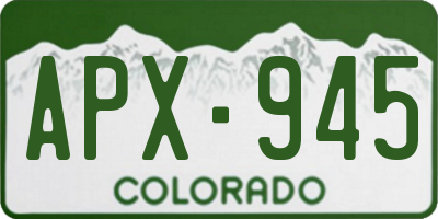 CO license plate APX945