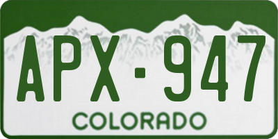 CO license plate APX947
