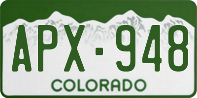 CO license plate APX948
