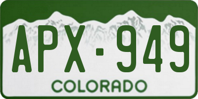 CO license plate APX949