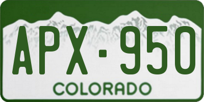 CO license plate APX950