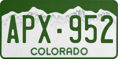 CO license plate APX952