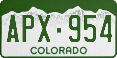 CO license plate APX954
