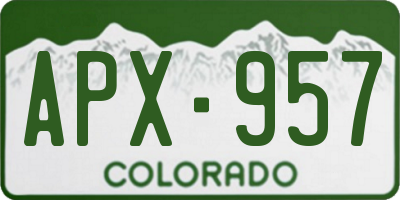 CO license plate APX957