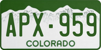CO license plate APX959