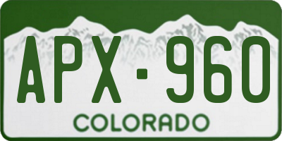 CO license plate APX960