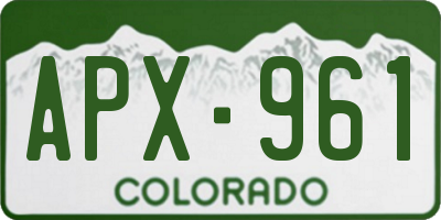 CO license plate APX961