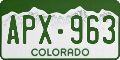 CO license plate APX963