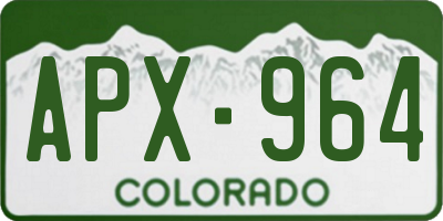 CO license plate APX964