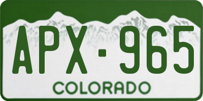 CO license plate APX965