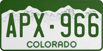 CO license plate APX966