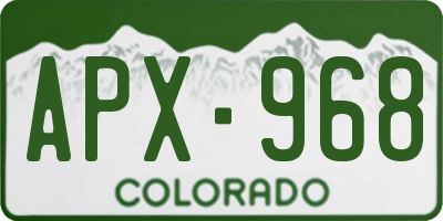 CO license plate APX968