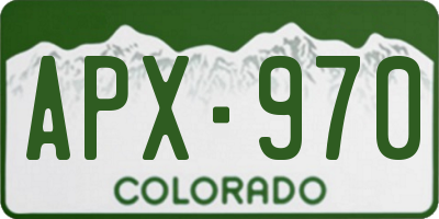 CO license plate APX970