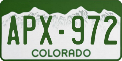 CO license plate APX972