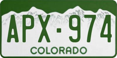 CO license plate APX974