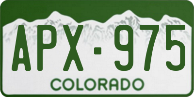 CO license plate APX975