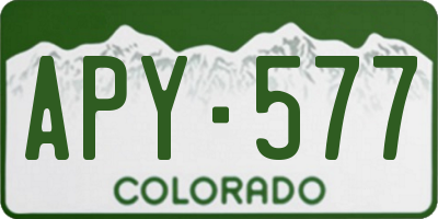 CO license plate APY577