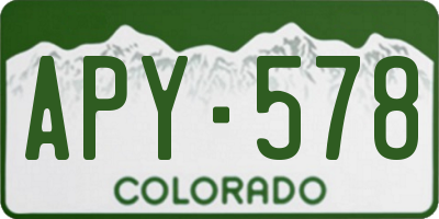 CO license plate APY578