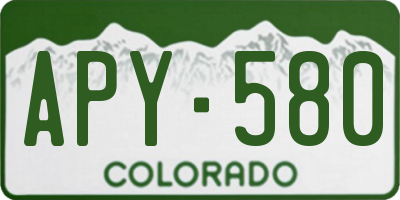 CO license plate APY580