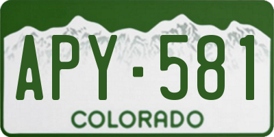 CO license plate APY581
