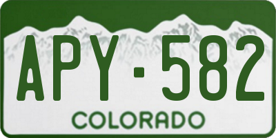 CO license plate APY582