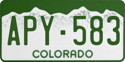 CO license plate APY583