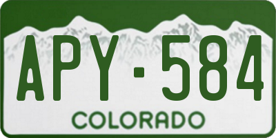 CO license plate APY584