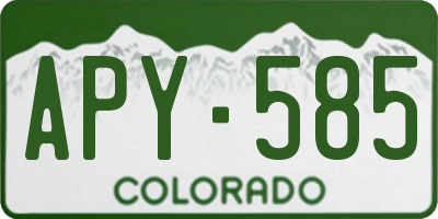 CO license plate APY585