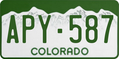 CO license plate APY587
