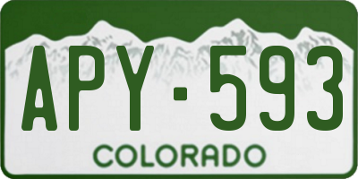 CO license plate APY593