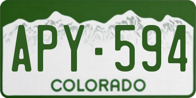 CO license plate APY594