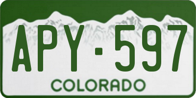 CO license plate APY597