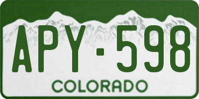 CO license plate APY598