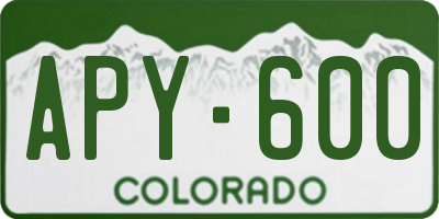 CO license plate APY600