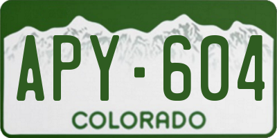 CO license plate APY604