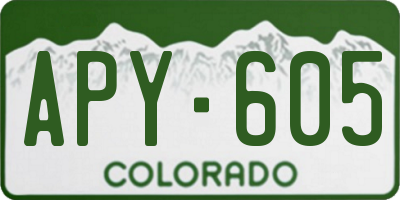 CO license plate APY605