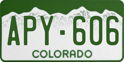 CO license plate APY606