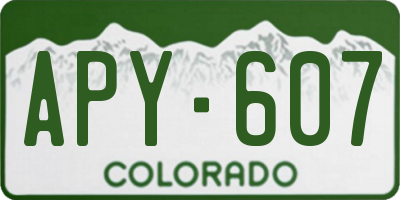 CO license plate APY607