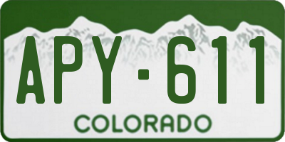CO license plate APY611