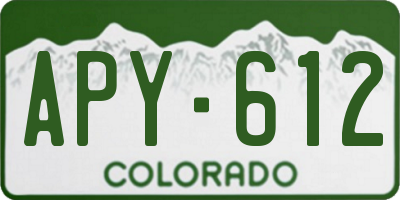 CO license plate APY612
