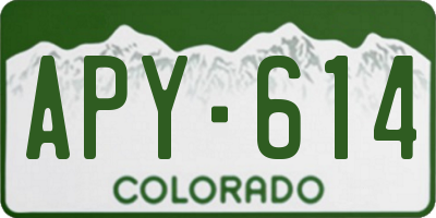 CO license plate APY614