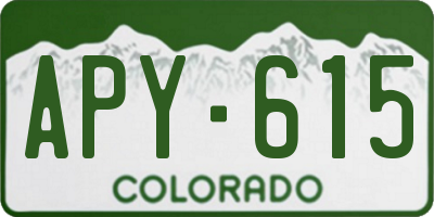 CO license plate APY615
