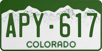 CO license plate APY617