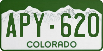 CO license plate APY620