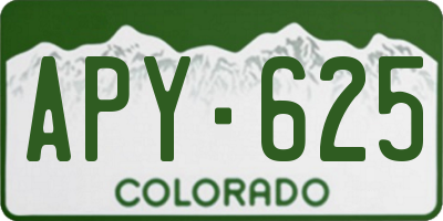 CO license plate APY625