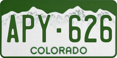 CO license plate APY626